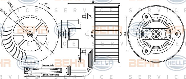 Pulseur d'air habitacle BEHR HELLA SERVICE