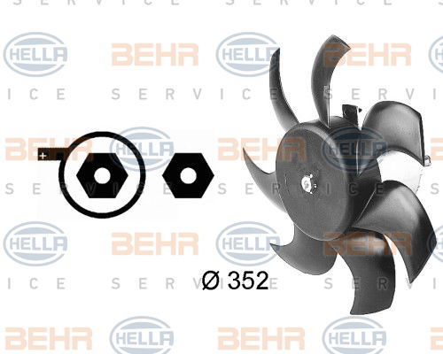 Ventilateur, refroidissement du moteur BEHR HELLA SERVICE