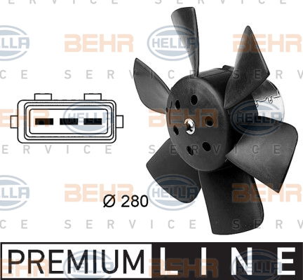 Ventilateur, refroidissement du moteur BEHR HELLA SERVICE *** PREMIUM LINE ***