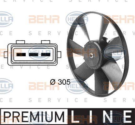 Ventilateur, refroidissement du moteur BEHR HELLA SERVICE *** PREMIUM LINE ***