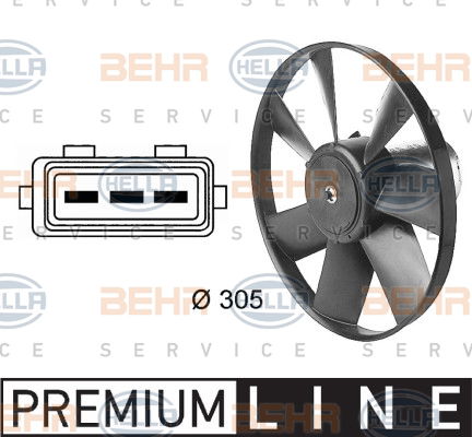 Ventilateur, refroidissement du moteur BEHR HELLA SERVICE *** PREMIUM LINE ***