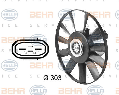 Ventilateur, refroidissement du moteur BEHR HELLA SERVICE