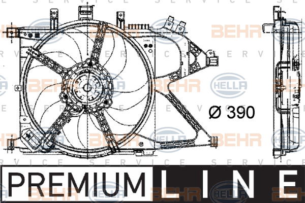 Ventilateur, refroidissement du moteur BEHR HELLA SERVICE *** PREMIUM LINE ***