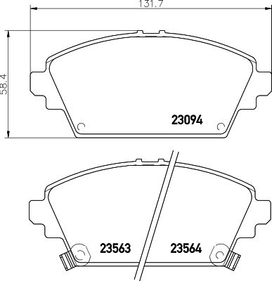 Kit de plaquettes de frein, frein à disque