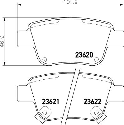 Kit de plaquettes de frein, frein à disque