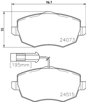 Kit de plaquettes de frein, frein à disque