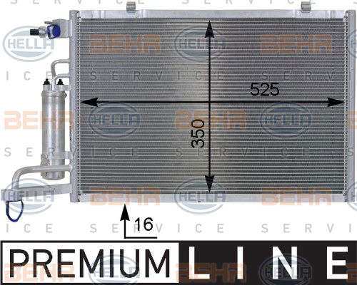Condenseur, climatisation BEHR HELLA SERVICE *** PREMIUM LINE ***