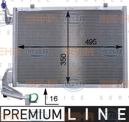 Condenseur, climatisation BEHR HELLA SERVICE *** PREMIUM LINE ***