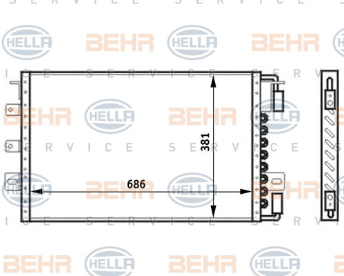 Condenseur, climatisation BEHR HELLA SERVICE