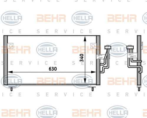 Condenseur, climatisation BEHR HELLA SERVICE