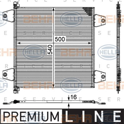 Condenseur, climatisation BEHR HELLA SERVICE *** PREMIUM LINE ***