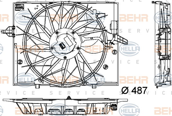 Ventilateur, refroidissement du moteur BEHR HELLA SERVICE *** PREMIUM LINE ***