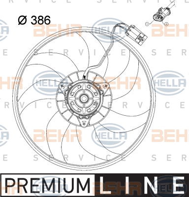 Ventilateur, refroidissement du moteur BEHR HELLA SERVICE *** PREMIUM LINE ***