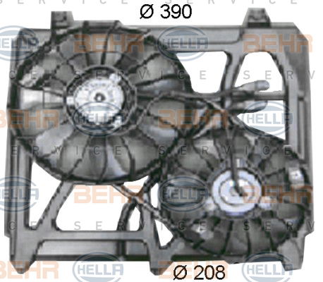 Ventilateur, refroidissement du moteur BEHR HELLA SERVICE *** PREMIUM LINE ***