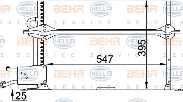 Condenseur, climatisation BEHR HELLA SERVICE