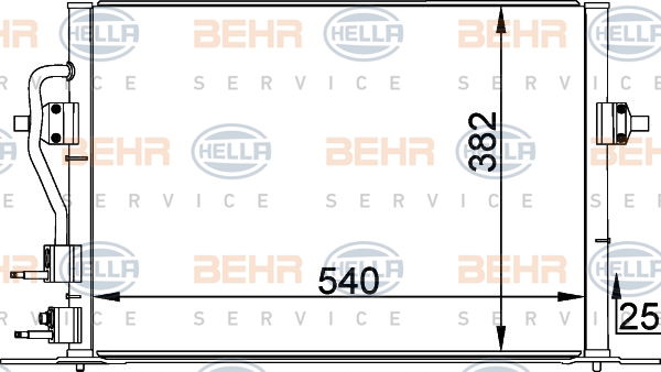 Condenseur, climatisation BEHR HELLA SERVICE