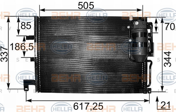 Condenseur, climatisation BEHR HELLA SERVICE