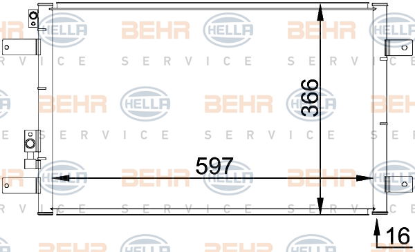 Condenseur, climatisation BEHR HELLA SERVICE