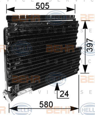 Condenseur, climatisation BEHR HELLA SERVICE