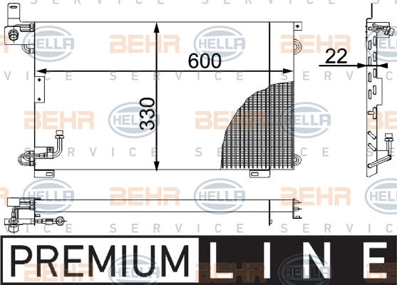 Condenseur, climatisation BEHR HELLA SERVICE *** PREMIUM LINE ***