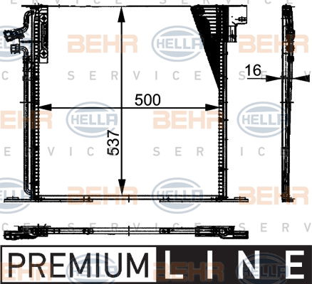 Condenseur, climatisation BEHR HELLA SERVICE *** PREMIUM LINE ***