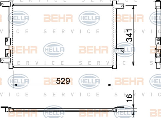 Condenseur, climatisation BEHR HELLA SERVICE