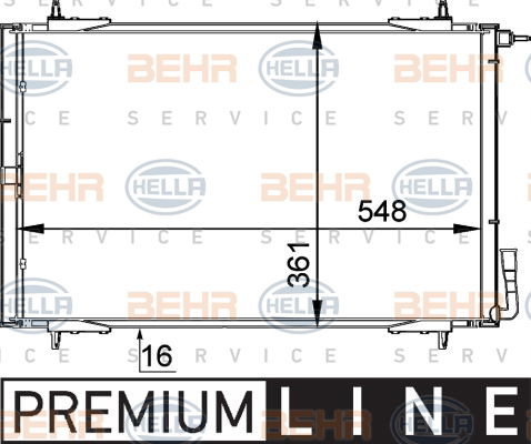 Condenseur, climatisation BEHR HELLA SERVICE *** PREMIUM LINE ***