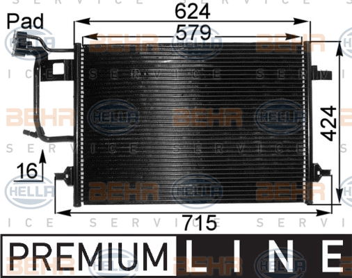 Condenseur, climatisation BEHR HELLA SERVICE *** PREMIUM LINE ***