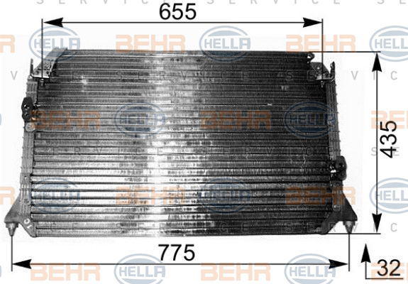 Condenseur, climatisation BEHR HELLA SERVICE