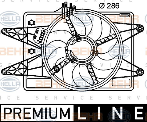 Ventilateur, refroidissement du moteur BEHR HELLA SERVICE *** PREMIUM LINE ***