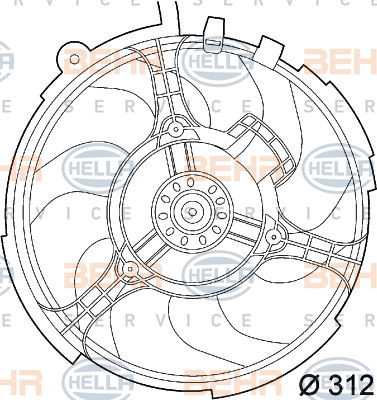 Ventilateur, refroidissement du moteur BEHR HELLA SERVICE *** PREMIUM LINE ***