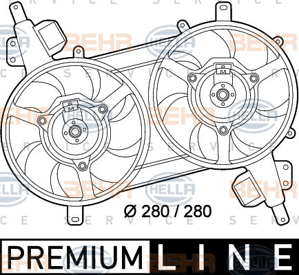 Ventilateur, refroidissement du moteur BEHR HELLA SERVICE *** PREMIUM LINE ***