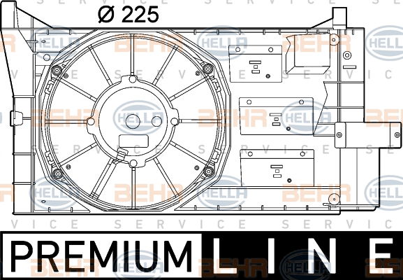 Ventilateur, refroidissement du moteur BEHR HELLA SERVICE *** PREMIUM LINE ***