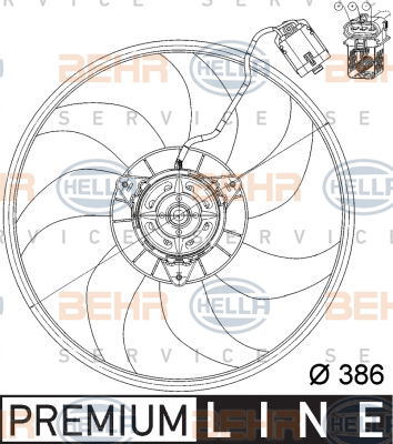 Ventilateur, refroidissement du moteur BEHR HELLA SERVICE *** PREMIUM LINE ***