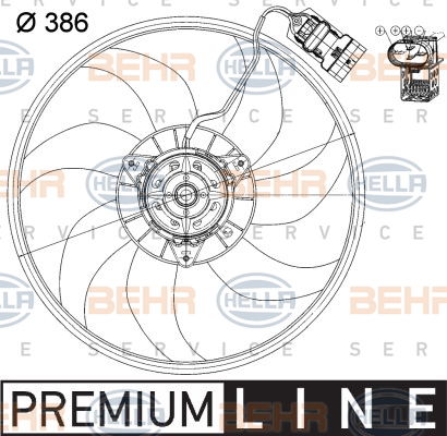 Ventilateur, refroidissement du moteur BEHR HELLA SERVICE *** PREMIUM LINE ***