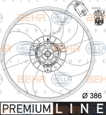 Ventilateur, refroidissement du moteur BEHR HELLA SERVICE *** PREMIUM LINE ***