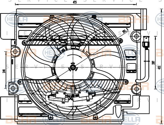 Ventilateur, condenseur de climatisation