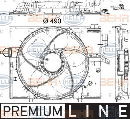 Ventilateur, refroidissement du moteur BEHR HELLA SERVICE *** PREMIUM LINE ***