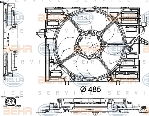 Ventilateur, refroidissement du moteur BEHR HELLA SERVICE *** PREMIUM LINE ***