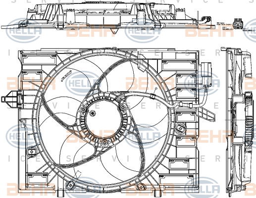 Ventilateur, refroidissement du moteur BEHR HELLA SERVICE *** PREMIUM LINE ***