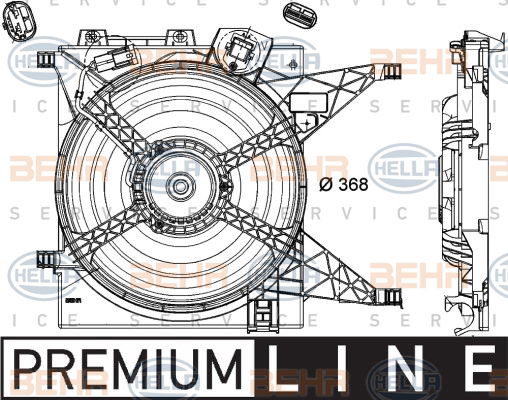 Ventilateur, refroidissement du moteur BEHR HELLA SERVICE *** PREMIUM LINE ***