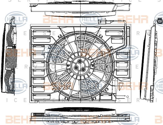 Ventilateur, refroidissement du moteur BEHR HELLA SERVICE *** PREMIUM LINE ***