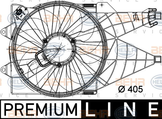 Ventilateur, refroidissement du moteur BEHR HELLA SERVICE *** PREMIUM LINE ***