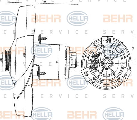 Ventilateur, refroidissement du moteur BEHR HELLA SERVICE