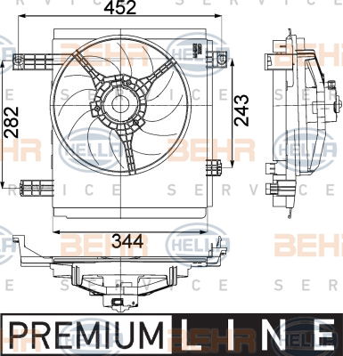 Ventilateur, refroidissement du moteur BEHR HELLA SERVICE *** PREMIUM LINE ***