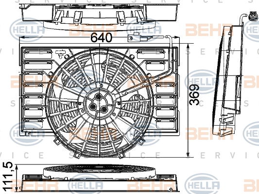 Ventilateur, condenseur de climatisation BEHR HELLA SERVICE *** PREMIUM LINE ***