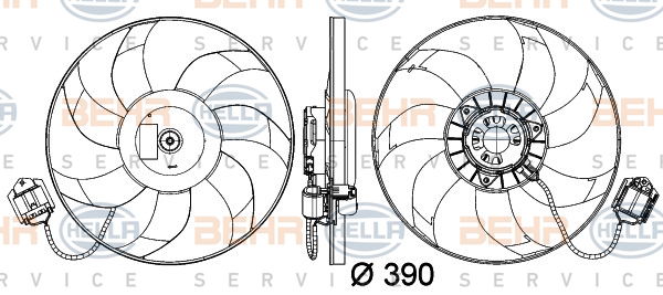 Ventilateur, refroidissement du moteur BEHR HELLA SERVICE *** PREMIUM LINE ***