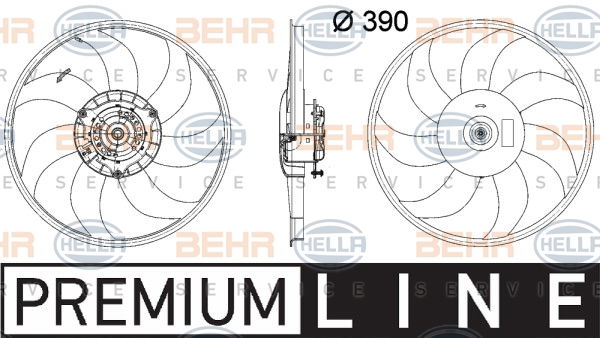 Ventilateur, refroidissement du moteur BEHR HELLA SERVICE *** PREMIUM LINE ***