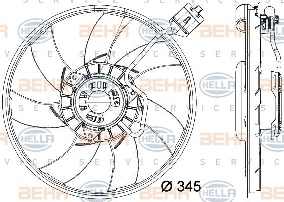 Ventilateur, refroidissement du moteur BEHR HELLA SERVICE *** PREMIUM LINE ***