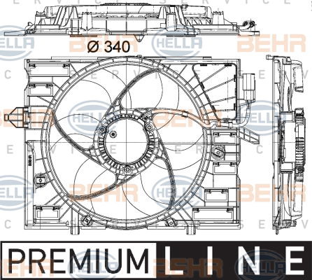 Ventilateur, refroidissement du moteur BEHR HELLA SERVICE *** PREMIUM LINE ***